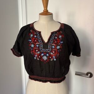 Black and red embroidered top from urban outfitters, size large.